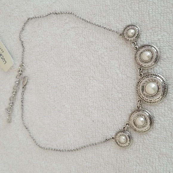 New Lucky Brand Faux Pearl Collar Necklace - Picture 3 of 7